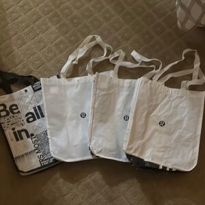 Lululemon White and Black Tote Bags Set